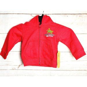 Esy Surf Co. Raspberry Color 12M Cotton/Poly Toddler Full Zip Hooded Sweater